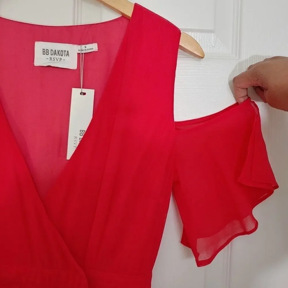 BB Dakota RSVP Maxi Wrap Dress Deep V-Neck Ethereal Fairycore Romantic Sz S - Picture 7 of 14